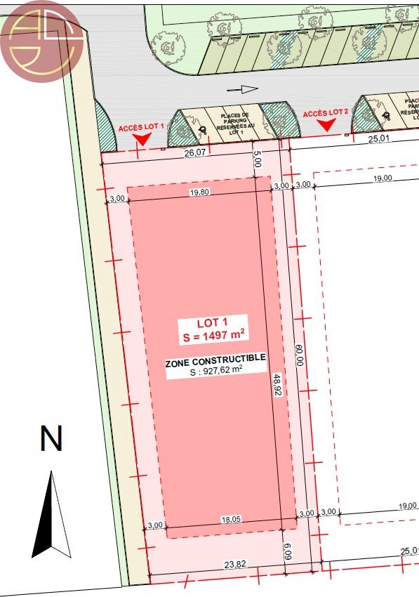 A vendre Terrain 1 500 m² Bonrepos-sur-Aussonnelle