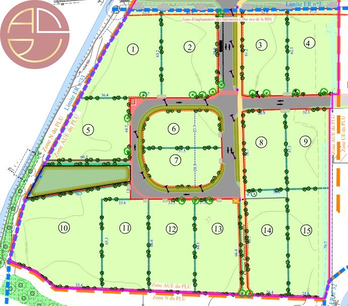 A vendre Terrain 2 240 m² Cugnaux