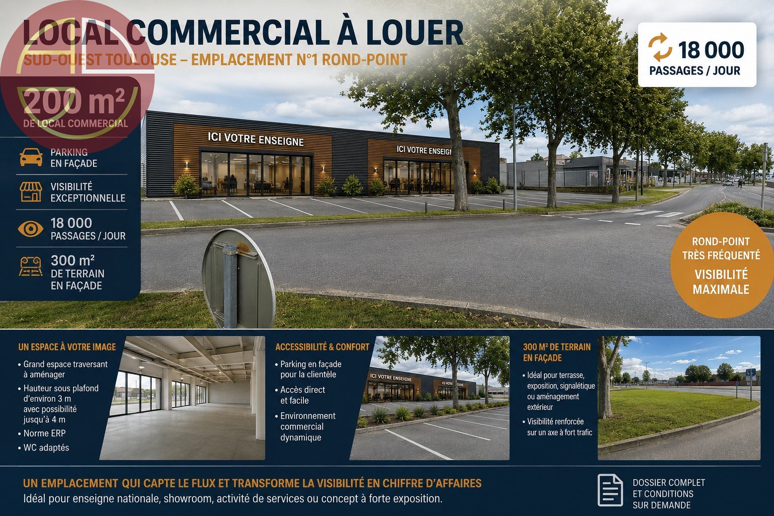 Local Commercial à louer - Plaisance-Du-Touch (31830) - 200 m² - 3 800 €/mois