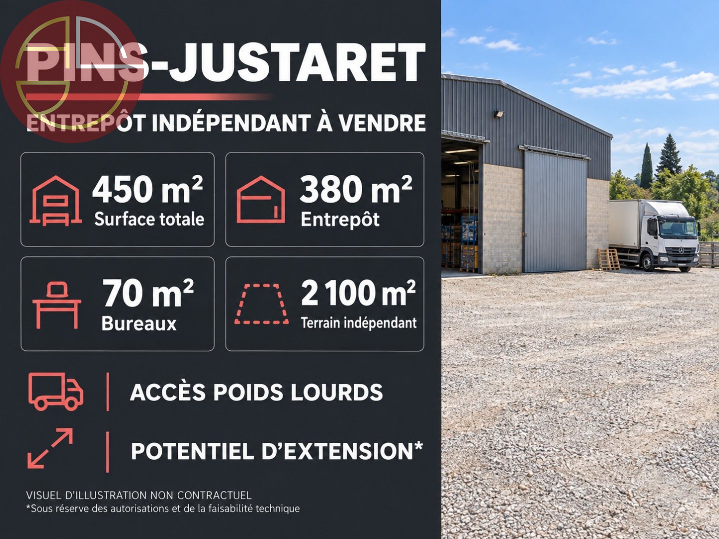 A vendre Entrepôt 450 m² Labarthe-sur-Lèze